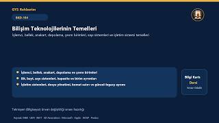 BKD184 | Teknisyen (Bilgisayar): Bilişim Teknolojilerinin Temelleri | Bilgi Kart