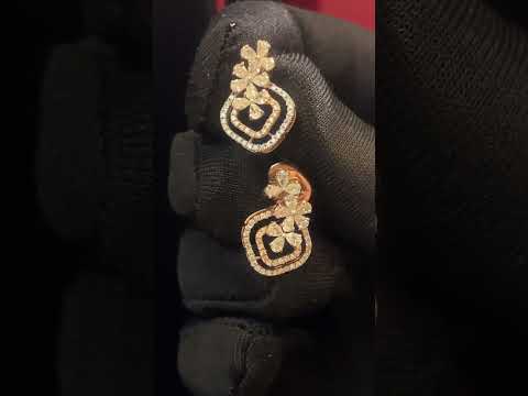 Boucles D'oreilles Clous En Or 18K Avec Diamants - 1,10 Ct (ronds Brillants) - Marque Jisha, Neuves Avec étiquettes