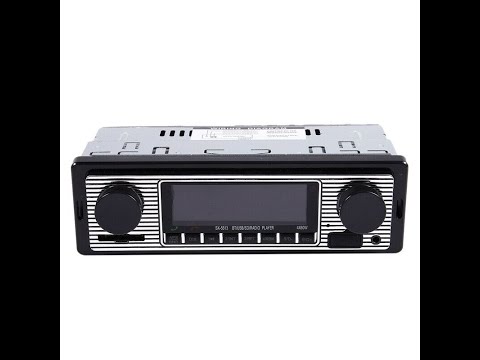 reviewing the cheapest vintage car radio from EBAY $15 with bluetooth, AUX, USB, and SD (single DIN)