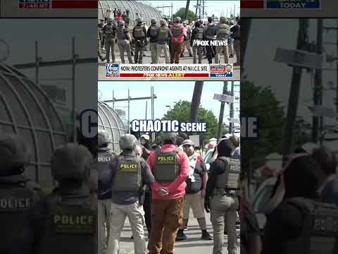ICE agents CLASH with protesters outside NJ facility #foxnews #news #shorts #immigration