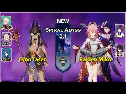 Cyno Taser & Raiden Miko | Genshin Impact Spiral Abyss 3.1