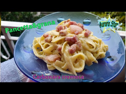 Ricetta: Carbonara con pancetta dolce e grana padano