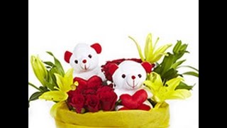 Teddy Bear With Flowers _ Soft Toys With Flowers Online