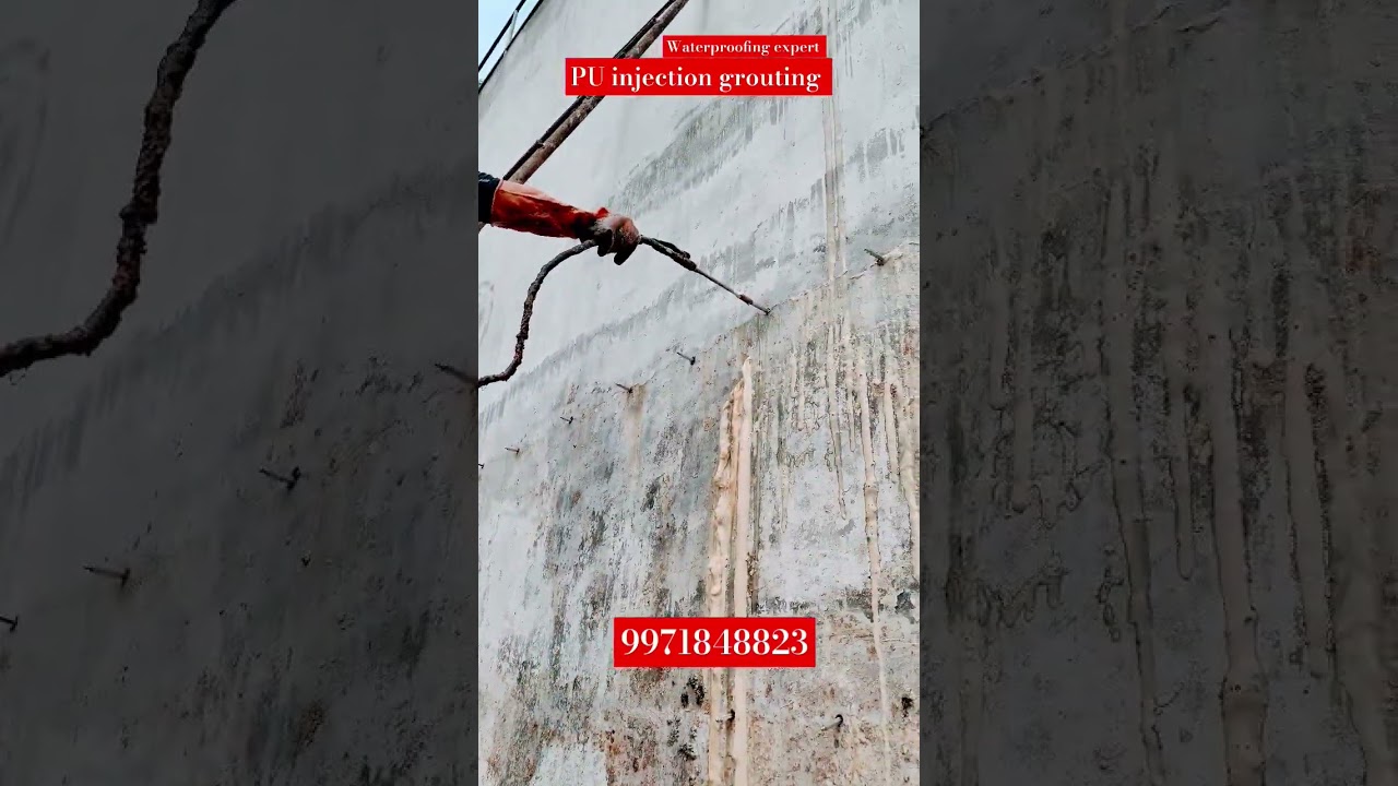 PU injection grouting service pu waterproofing  pressure grouting #injectiongrouting #somawat