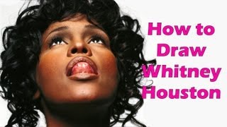 How to Draw Whitney Houston Step by Step