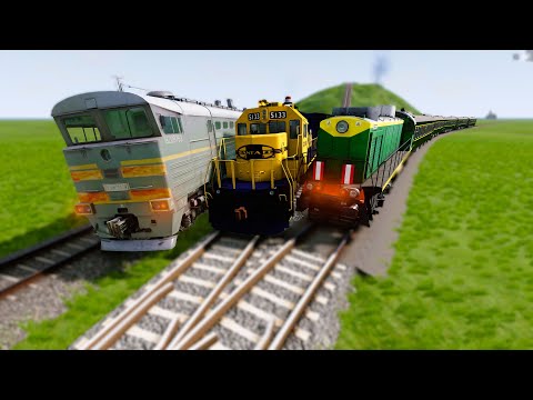 Extreme Train Crashes # 14 ( lots of trains) | @beamng
