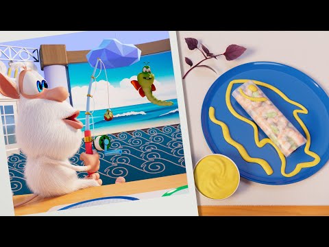 Booba 🌯 Food Puzzle: Shrimp Rolls 🦐 Episode 24 - Funny cartoons for kids - BOOBA ToonsTV