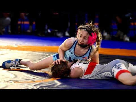 Friendly Europe vs USA. 39kg P. Timshina (EST) vs E. Grimes (USA). Women youth wrestling.