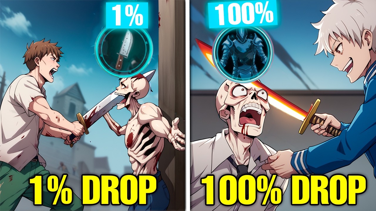 Enquanto Todos Tem Só 1% De Chance De DROPAR Items, Ele Tem 100% E Consegue Itens LENDÁRIOS - Manhwa