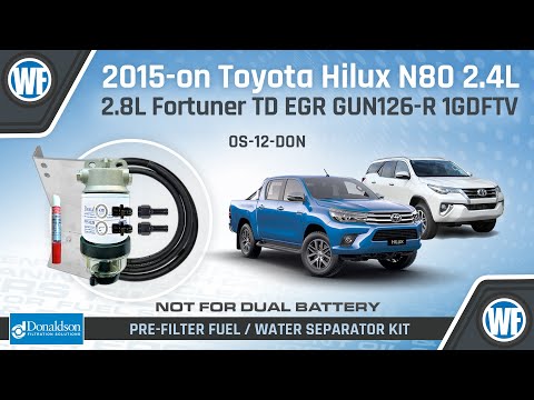 Donaldson Pre Filter Bracket Kit Installation for Toyota Hilux & Fortuner N80 2015-on OS-12-DON