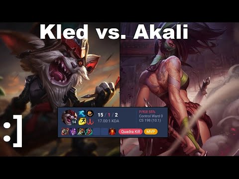 Kled vs. Akali (D1) - Simple guide on making an enemy rage quit in S13.