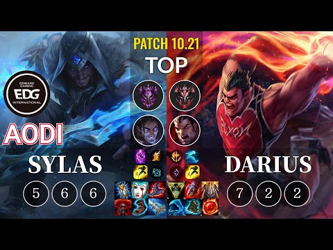 EDG Aodi Sylas vs Darius Top - KR Patch 10.21