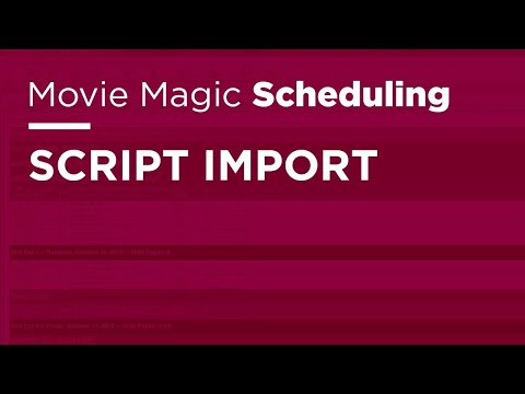Movie Magic Scheduling - Script Import