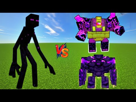 Mutant Enderman Vs Ender Golem & Ender Guardian In Minecraft - Who Will Win ?