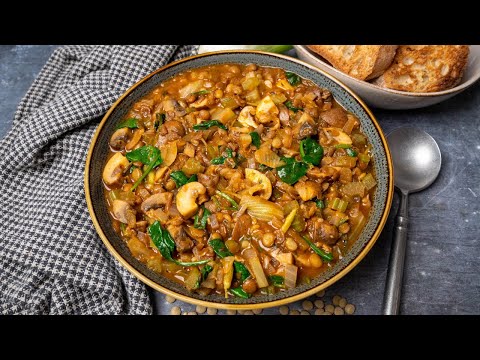 Vegan Mushroom and Lentil Stew