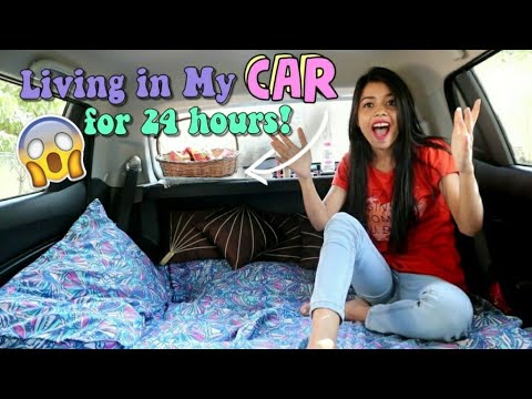 Living in my car for 24 HOURS!! *and this is what happened* 😱😭