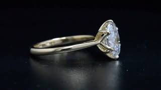 2.08 Carat Oval Cut 6 Prong Petal Solitaire Diamond Engagement Ring