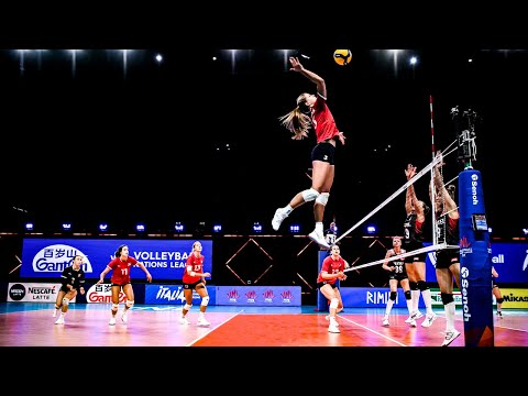 Canadian Star - Kiera Van Ryk | Most Powerful Volleyball Spikes In the Vertical Jump | VNL 2021 (HD)