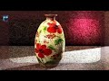 Decoupage. Make vases of usual glass bottles ...