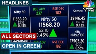 Opening Bell: Sensex Opens Over 150 Pts Higher, Nifty Above 11,550; All Sectors In Green | CNBC-TV18 - Download this Video in MP3, M4A, WEBM, MP4, 3GP
