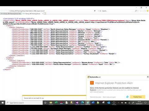 MS SSRS tutorial on showing\hiding data when exporting to XML