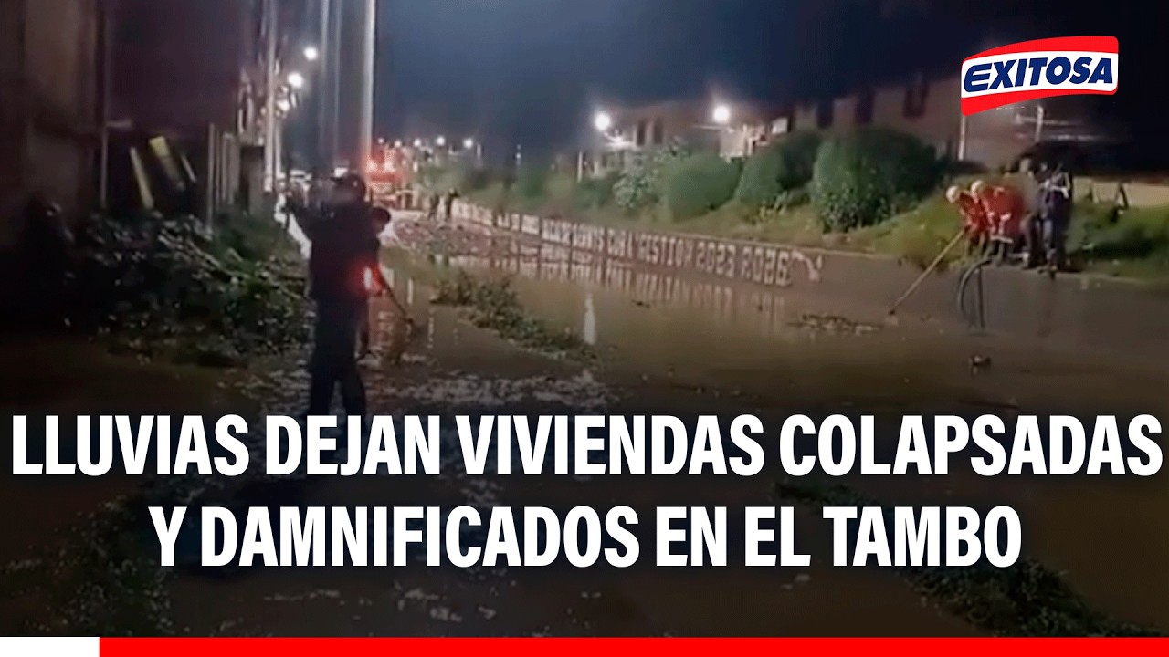 🔴🔵 Intensas lluvias provocan colapso de viviendas y familias damnificadas en El Tambo