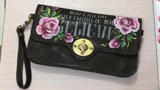 how to paint a leather bag with acrylic