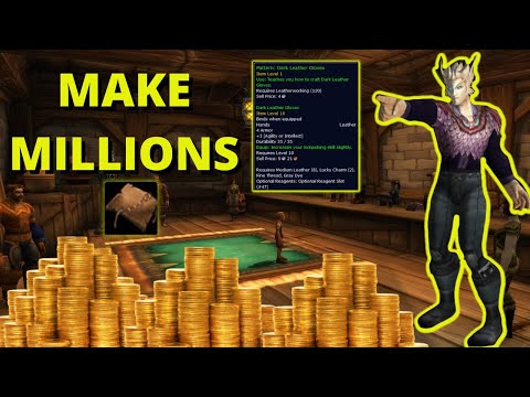 Making MILLIONS With Leatherworking: Dark Leather Gloves #shorts #worldofwarcraft #goldmaking