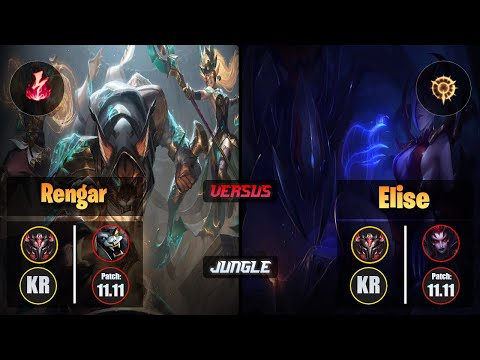 GrandMaster RENGAR [Electrocute] (Jungle) VS  ELISE - Grandmaster KR Patch 11.11