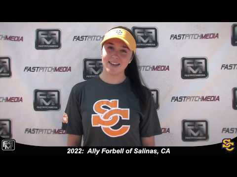 2022 Ally Forbell Pitcher and Outfield Softball Skills Video   Ca Suncats
