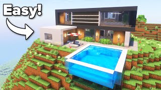 Minecraft: How to Build a Modern House with Pool | Tutorial🏠