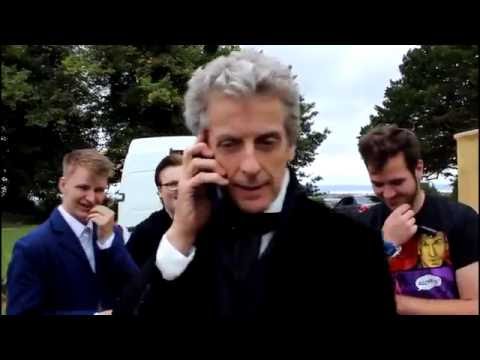Doctor Who Series 10 Filming - Peter Capaldi Talking To A Fan On The Phone