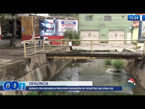 Buraco em passarela prejudica passagem de pedestres na zona sul 30 12 2021