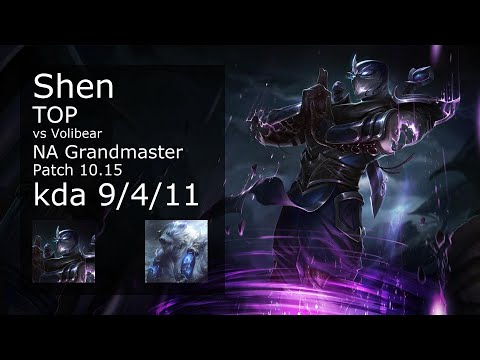 Shen vs Volibear Top - NA Grandmaster 9/4/11 Patch 10.15 Gameplay