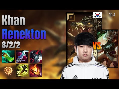 Khan Top Renekton vs Riven lol KR solo rank Full Game 15.4 | 칸 레넥톤 vs 리븐
