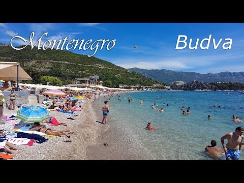 🌞Budva, Beach Slovenska, Montenegro, 🌡T+28C°,  August - Walking Tour, Travel Guide