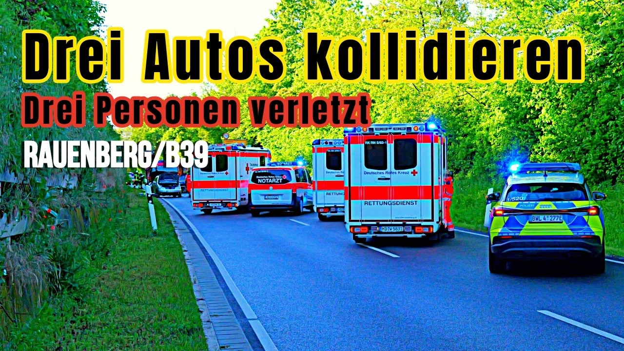 Frontalunfall auf der B39 bei Rauenberg – Drei Verletzte
