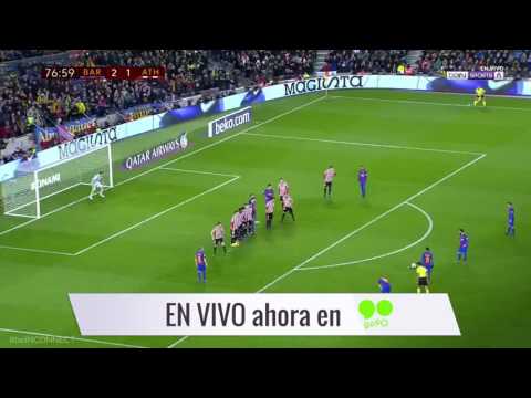 Barcelona 3-1 Athletic Bilbao messi free kick Goal.