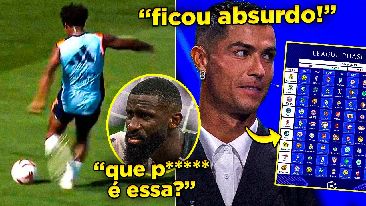 CR7 REAGE A SORTEIO INSANO DA CHAMPIONS | ENDRICK NÃO PARA DE FAZER GOLAÇO NO TREINO e mais!