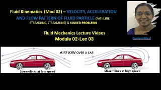 Fluid Kinematics - FLOW PATTERN |Sumam Miss| FLUID MECHANICS Lecture Videos: M2 - L17