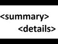 Learn HTMl code: details, summary
