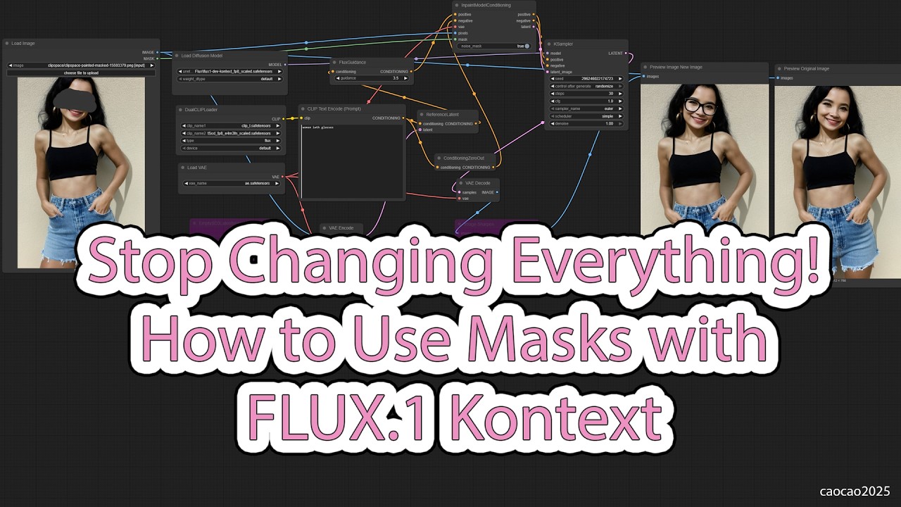 FLUX.1 Kontext Inpainting with Mask Tutorial: Precise Image Editing in ComfyUI