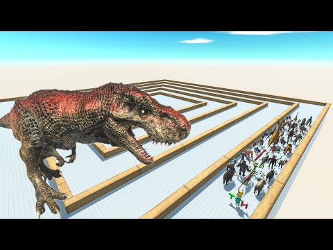 Last Survivor - Escape From T-rex - Swirl Course | Animal Revolt Battle Simulator