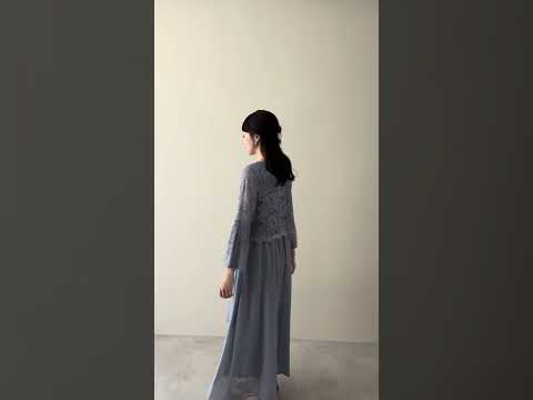 スカイグレーの授乳口付き巻きスカートドレス 動画
