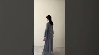 スカイグレーの授乳口付き巻きスカートドレス 動画