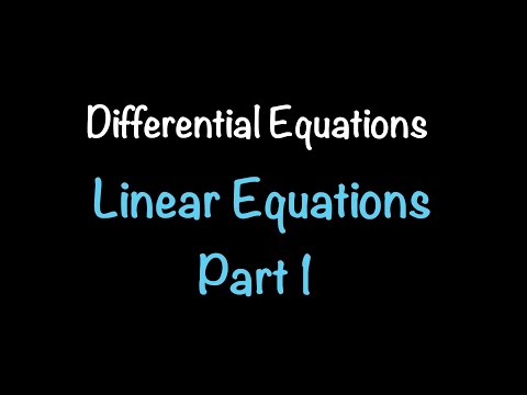 Differential Equations: Linear Equations Part 1 (Section 2.5) | Math with Professor V