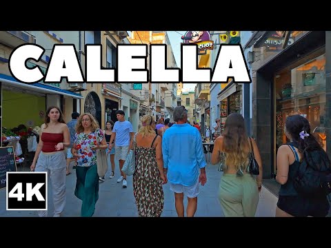 Calella Spain Summer 2024 Holiday Walk 4K