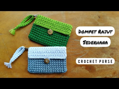 Tutorial Dompet Rajut Terbaru Furing Sederhana Crochet Purse Part 2