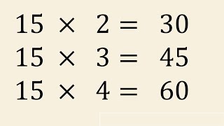 Tabla de multiplicar del 15