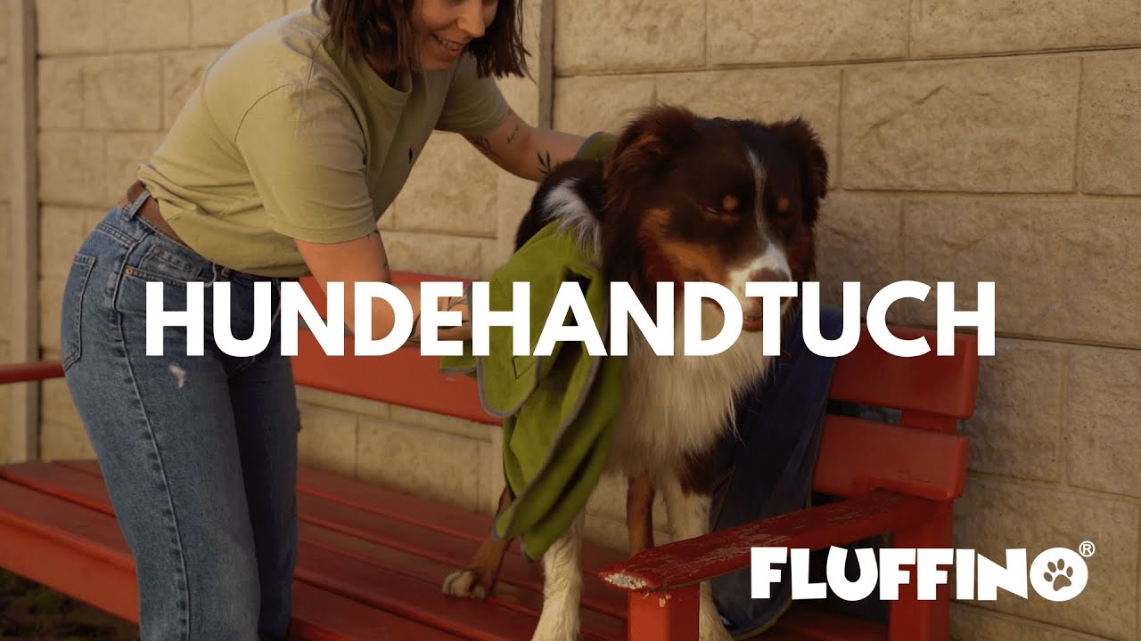 Fluffino Hundehandtuch-Set, Grün / Blau, M